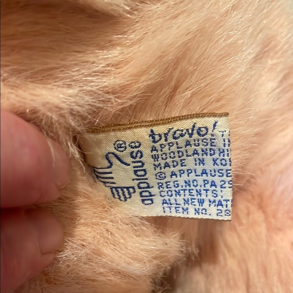 Plush Pink /apricot Teddy Bear vintage - Picture 2 of 2